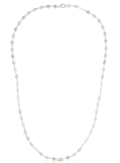 14k white gold choker-style necklace of polished circles, 18 inch, Avera Group