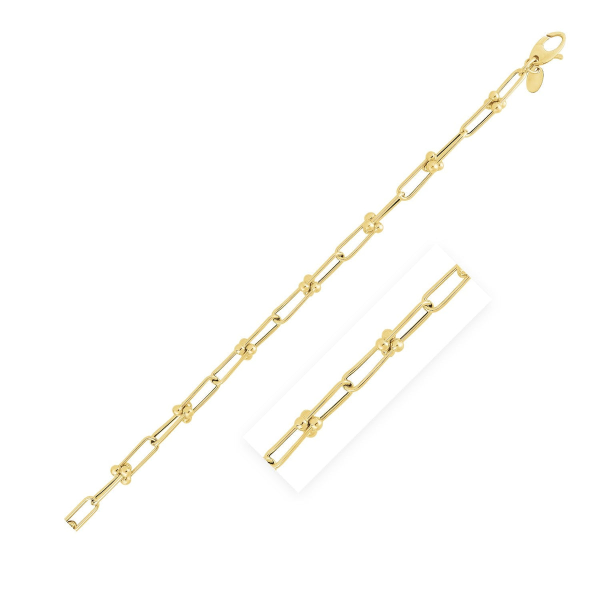 14k yellow gold high polish Jax link chain, 5.90mm by Avera Group