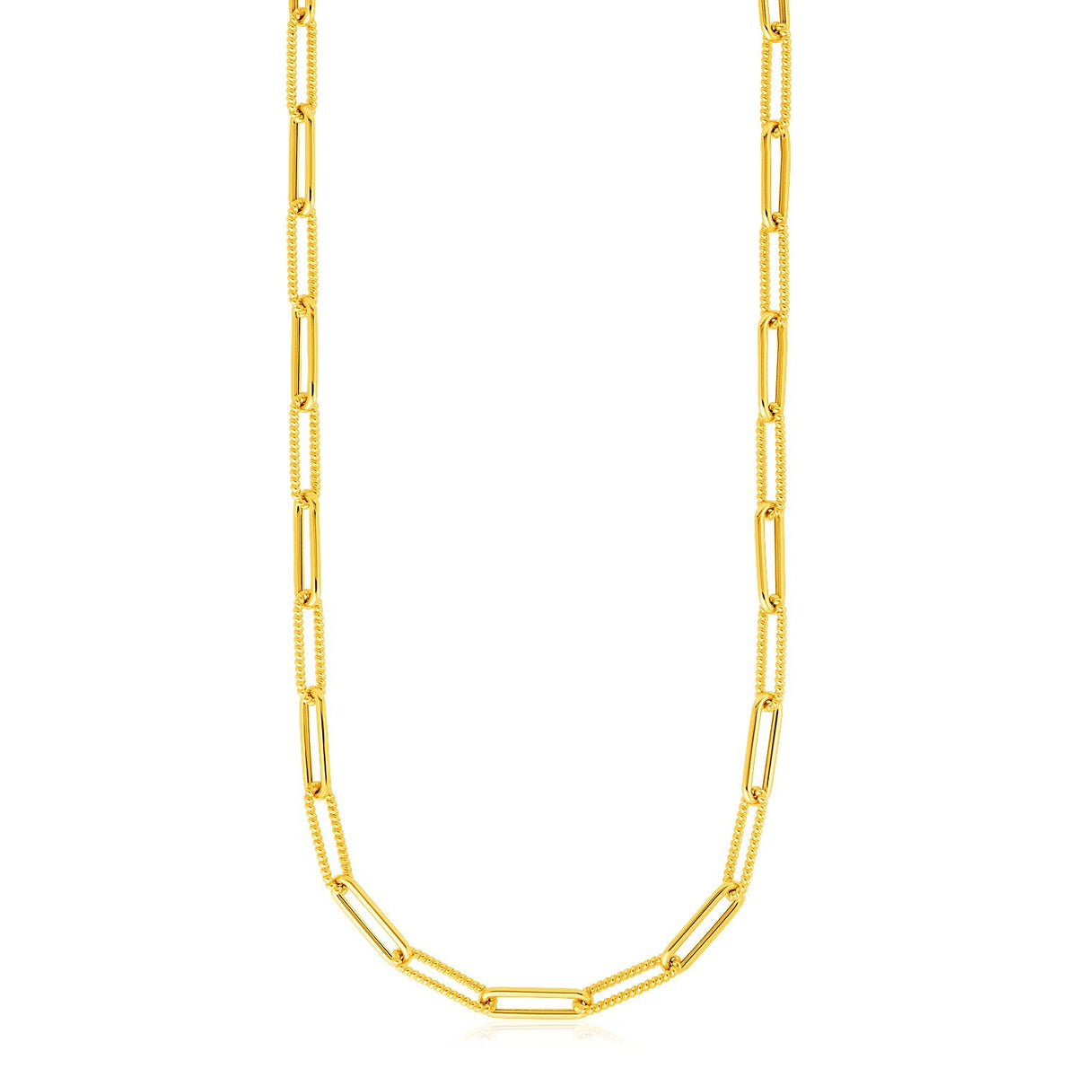 14k yellow gold textured paperclip chain, Avera Group, view 2