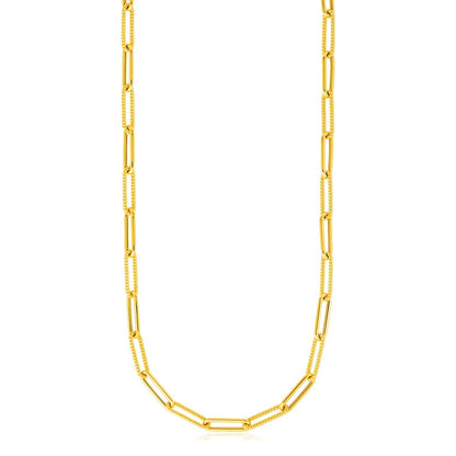 14k yellow gold textured paperclip chain, Avera Group, view 2