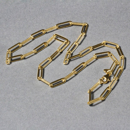 14k yellow gold textured paperclip chain, Avera Group, view 4