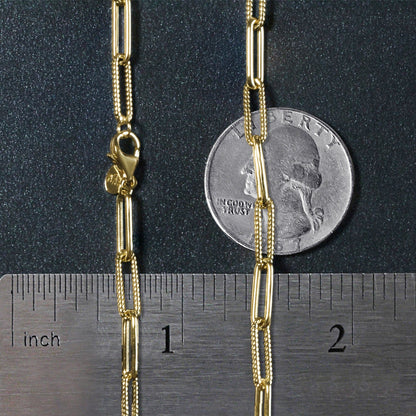 14k yellow gold textured paperclip chain, Avera Group, view 6