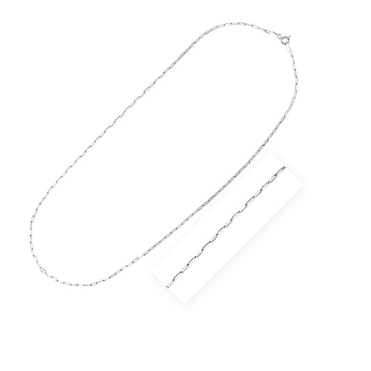 Sterling Silver Rhodium Plated Paperclip Chain (1.8 mm) by Avera Group