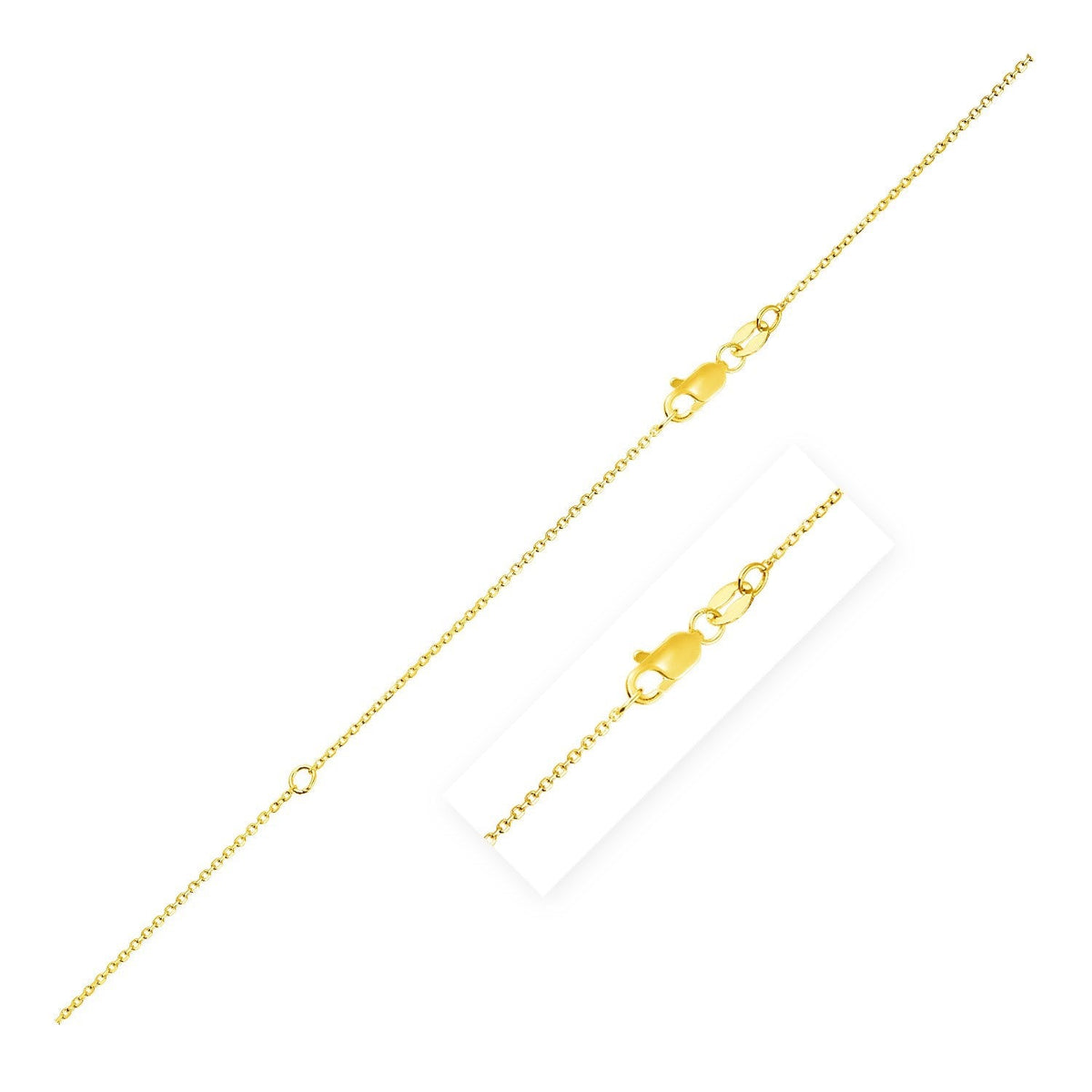 14k yellow gold adjustable cable chain 1.1mm by Avera Group