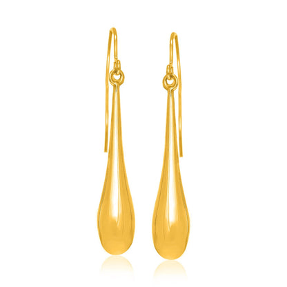 14k yellow gold long polished teardrop dangling earrings by Avera Group