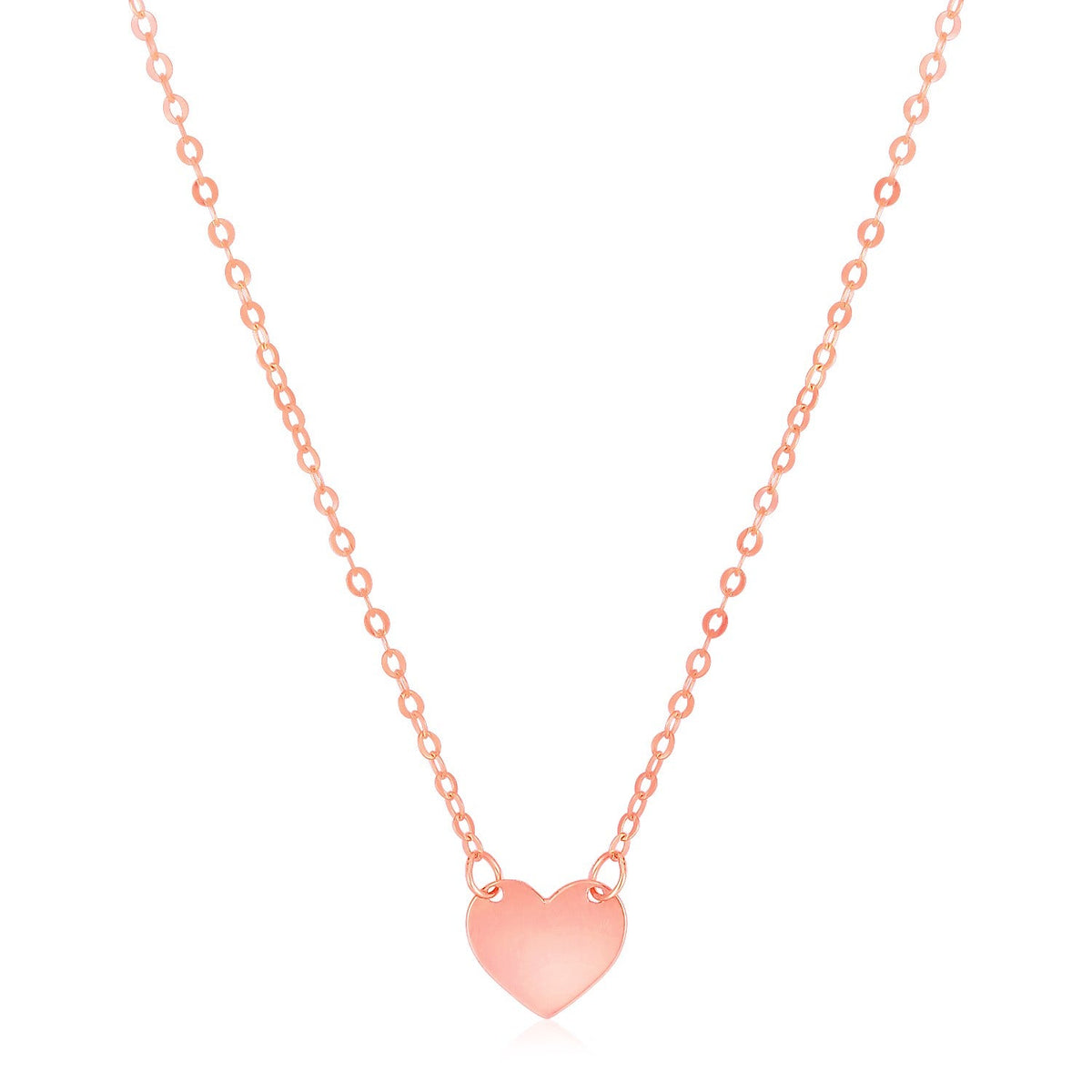14k rose gold polished mini heart necklace by Avera Group