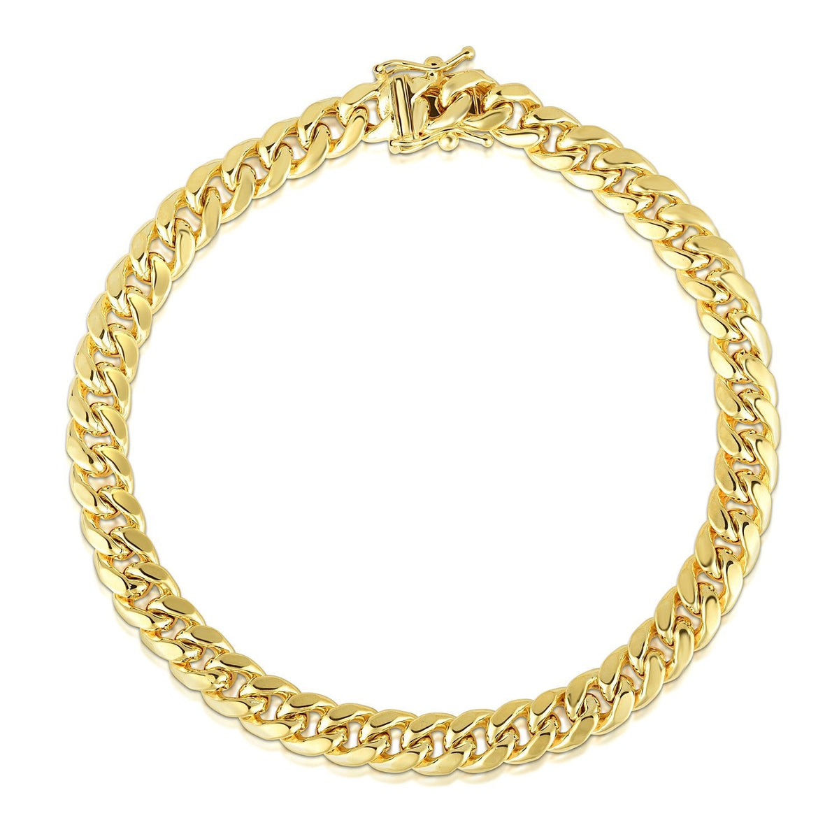 Avera Group 10K yellow gold semi-solid Miami Cuban bracelet, view 2