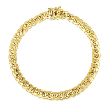 Avera Group 10K yellow gold semi-solid Miami Cuban bracelet, view 2
