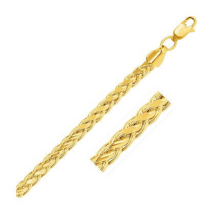8.75 inch 14k yellow gold diamond-cut round franco bracelet, 5.30mm by Avera Group
