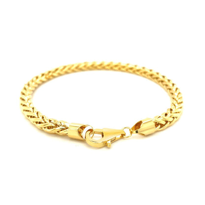8.75 inch 14k yellow gold diamond-cut round franco bracelet, 5.30mm, Avera Group, view 3