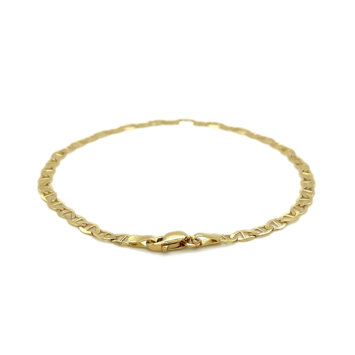 3.2mm mariner link anklet in 10k yellow gold by Avera Group, view 2