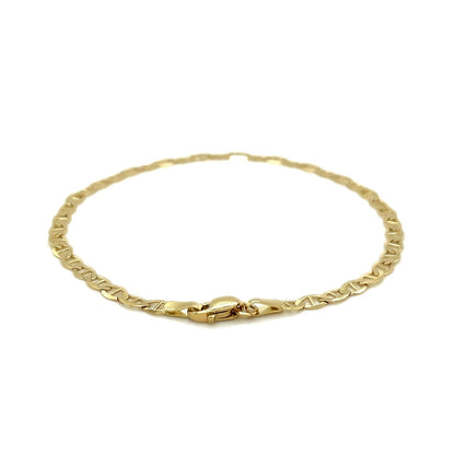 3.2mm mariner link anklet in 10k yellow gold by Avera Group, view 2