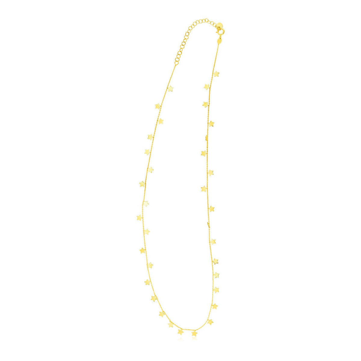 14k yellow gold necklace with dangling stars by Avera Group