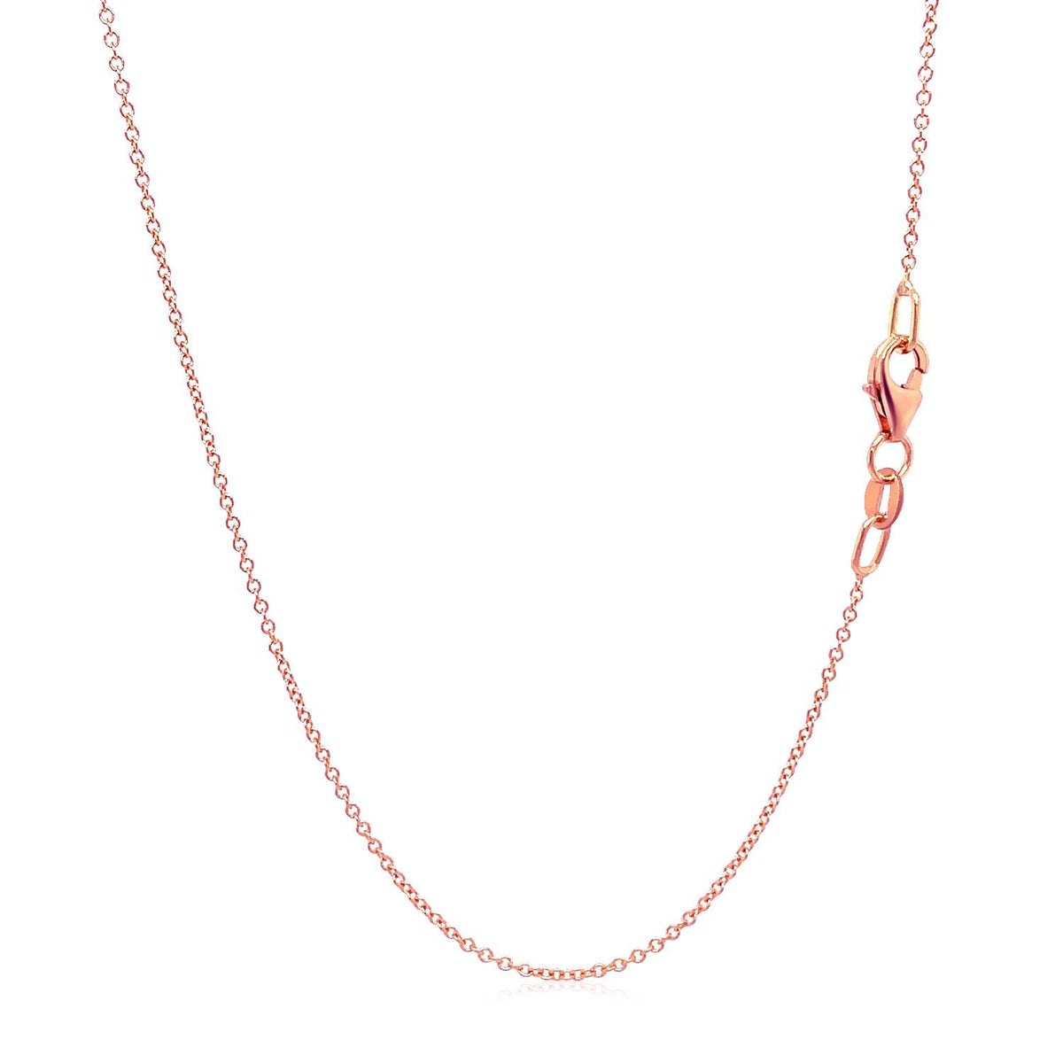 Double Extendable Cable Chain in 14k Rose Gold (1.00 mm) by Avera Group