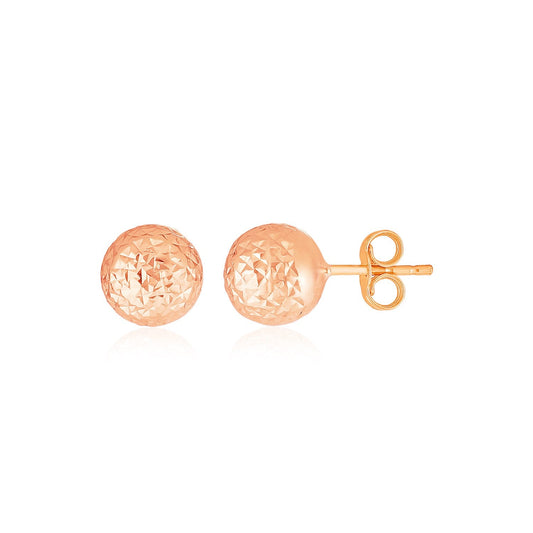 14k rose gold crystal-cut ball earrings, Avera Group