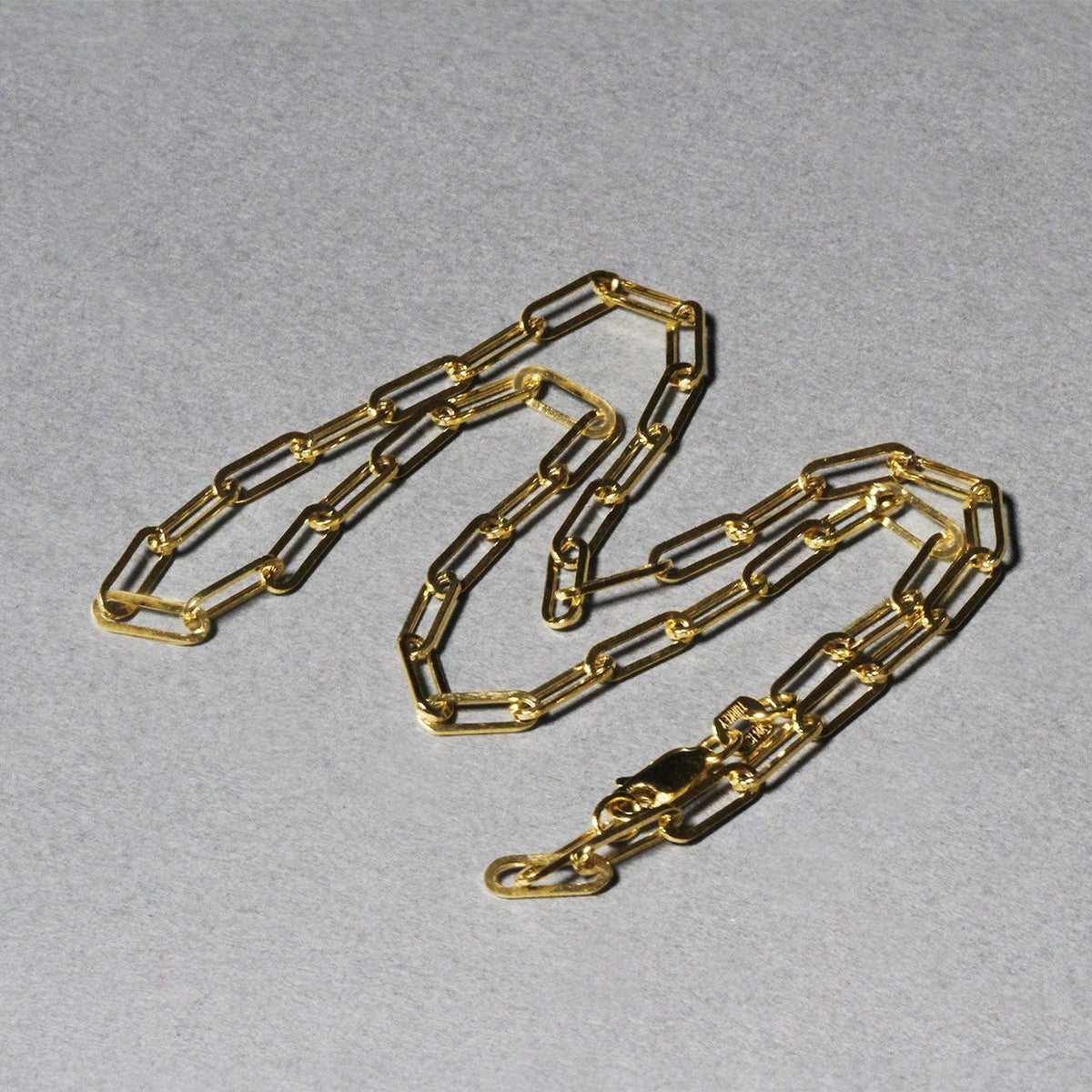 14k yellow gold wide paperclip chain, 3.20mm by Avera Group, view 5