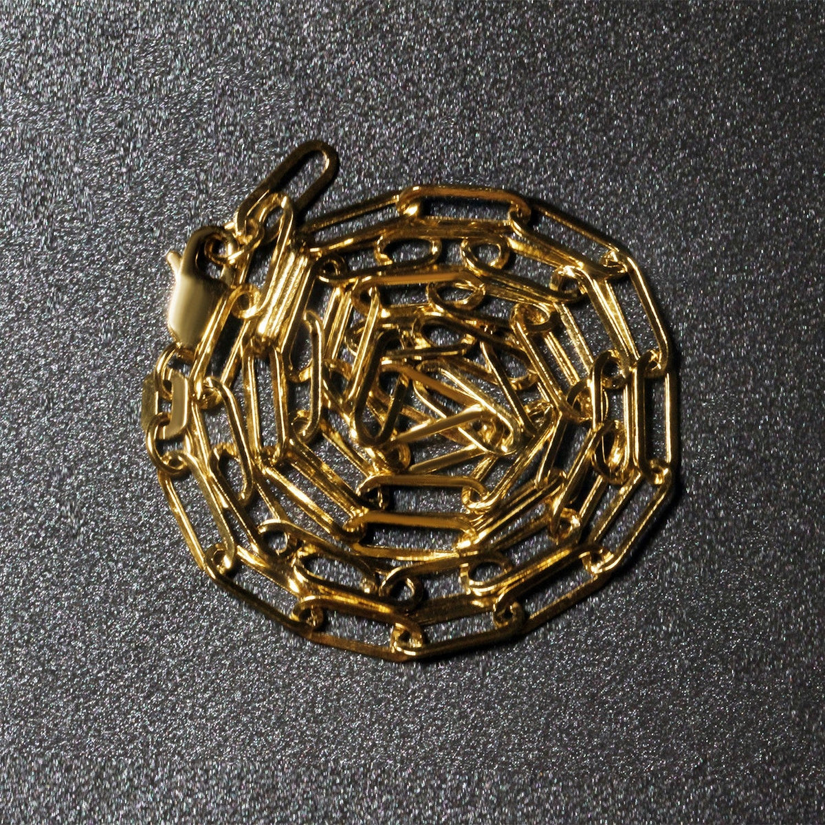 14k yellow gold wide paperclip chain, 3.20mm by Avera Group, view 6