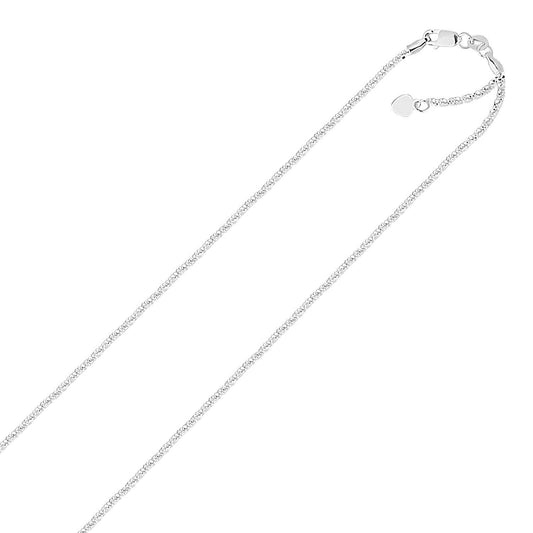 Sterling Silver 1.5mm Adjustable Sparkle Chain by Avera Group