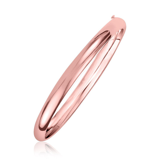 14k rose gold 5mm fancy shiny dome bangle, Avera Group