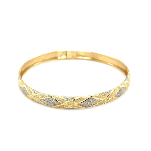 Avera Group 10K two-tone gold geometric diamond motif bangle, view 2