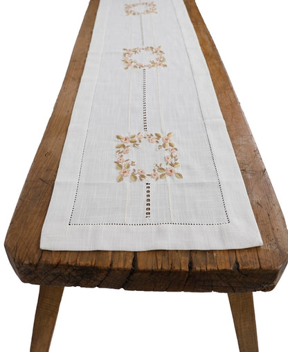 Xia Home Fashions Crewel Rose Placemats Embroidery Hemstitch 14x20 by Pink Leto