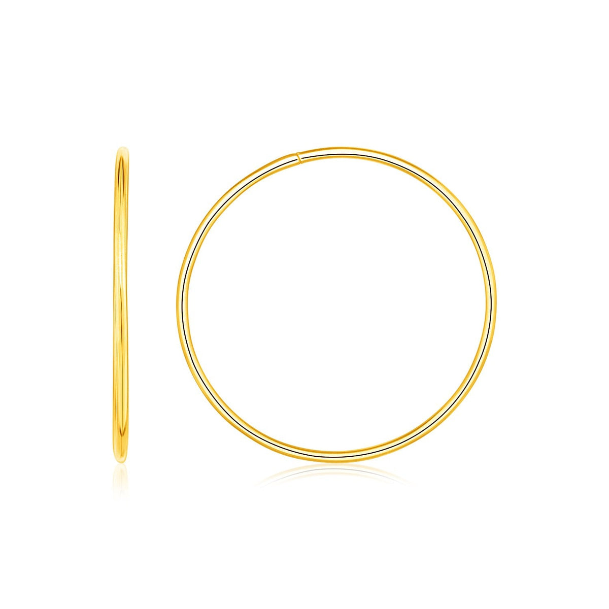 Endless Hoop Style Earrings in 14K Yellow Gold by Avera Group