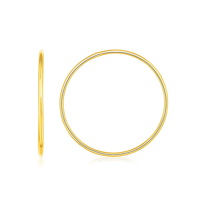 Endless Hoop Style Earrings in 14K Yellow Gold by Avera Group