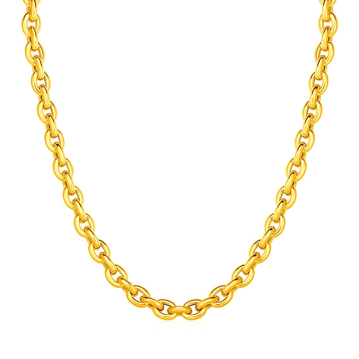 14k yellow gold 6.2mm polished oval link necklace by Avera Group