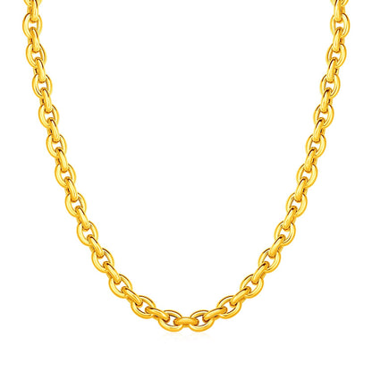 14k yellow gold 6.2mm polished oval link necklace by Avera Group