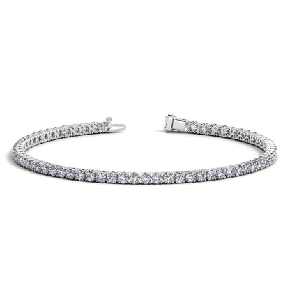 Lab Grown Round Diamond Tennis Bracelet in 14k White Gold (3 cctw F/G VS2/SI1) by Avera Group