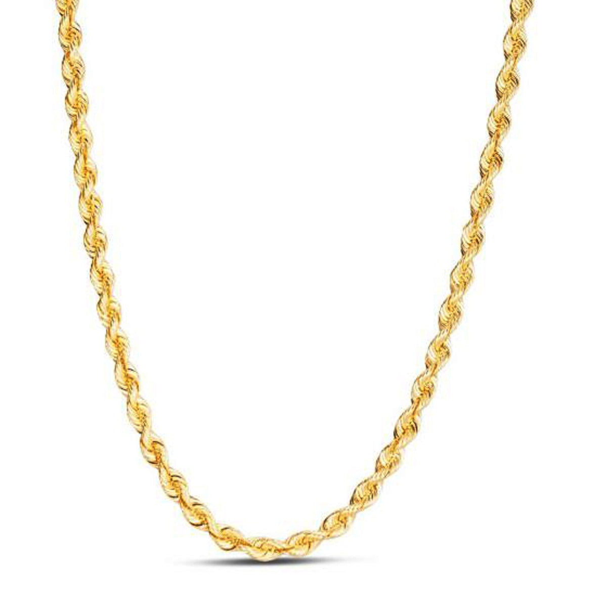 14k yellow gold light rope chain, 4.3mm by Avera Group, view 2