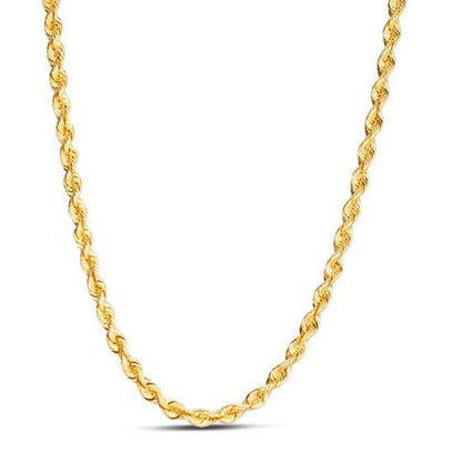 14k yellow gold light rope chain, 4.3mm by Avera Group, view 2