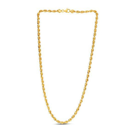 14k yellow gold light rope chain, 4.3mm by Avera Group, view 3