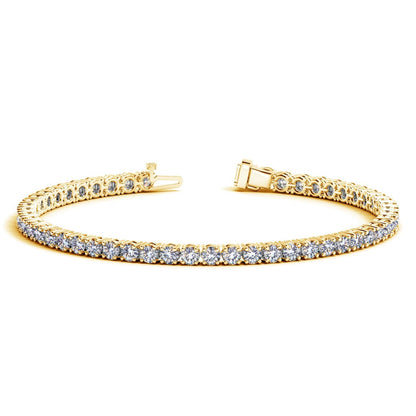 Lab Grown Round Diamond Tennis Bracelet in 14k Yellow Gold (6 cctw F/G VS2/SI1) by Avera Group