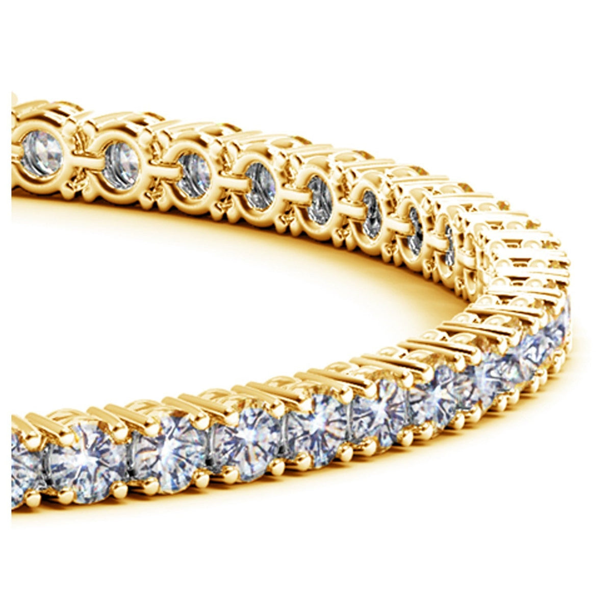 Lab Grown Round Diamond Tennis Bracelet in 14k Yellow Gold (6 cctw F/G VS2/SI1) by Avera Group