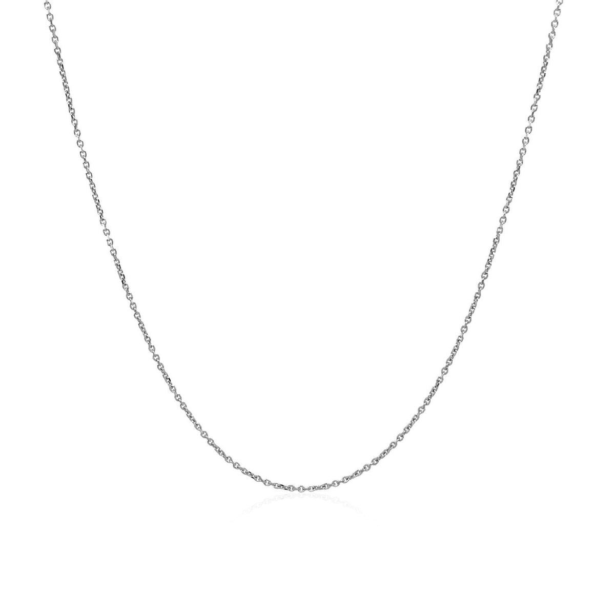 Avera Group 10K white gold cable link chain, 0.50mm, view 2