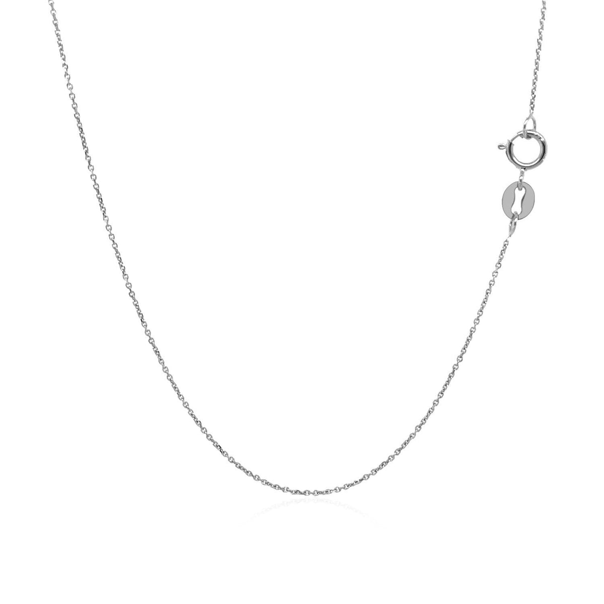 Avera Group 10K white gold cable link chain, 0.50mm, view 3