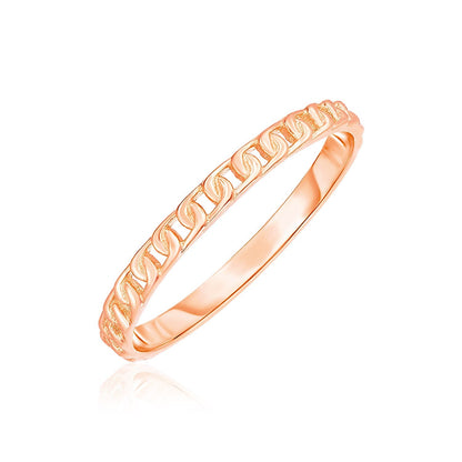 14k rose gold ring with bead texture, size 7, by Avera Group