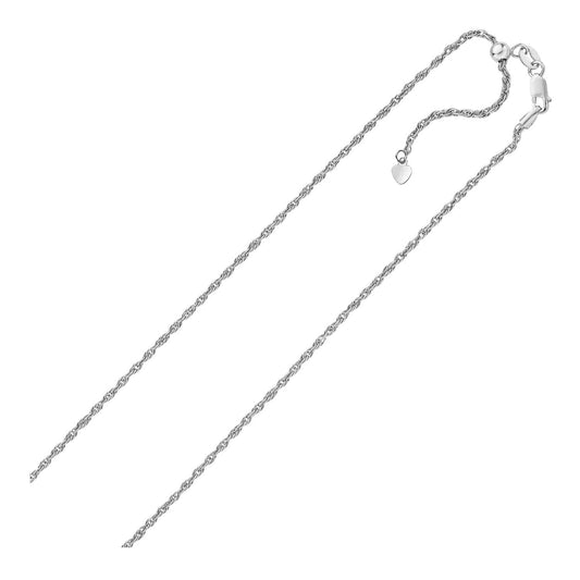 Sterling Silver 1.5mm Adjustable Rope Chain by Avera Group