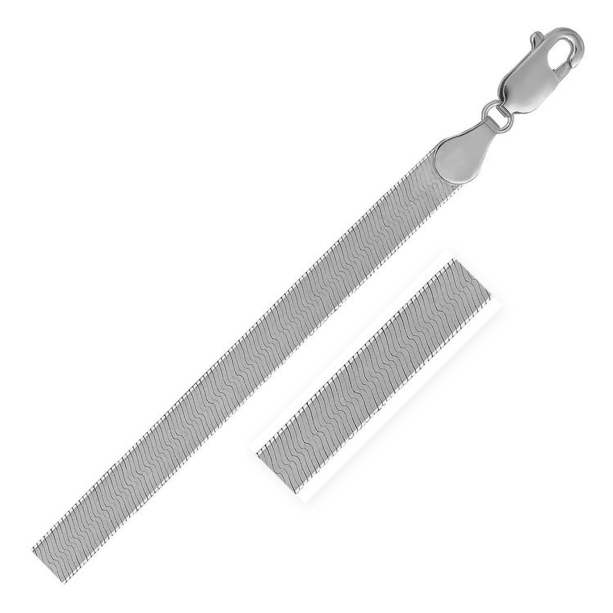 14k white gold super flex herringbone chain 4.60mm by Avera Group