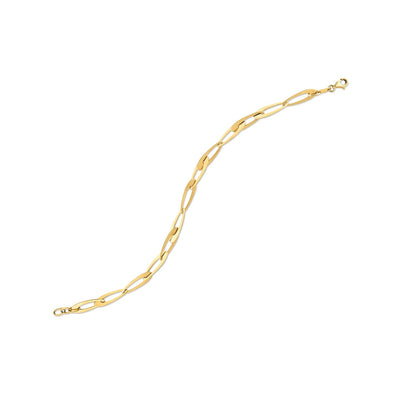 14k yellow gold Italian oval link bracelet, 5.4mm by Avera Group, view 2