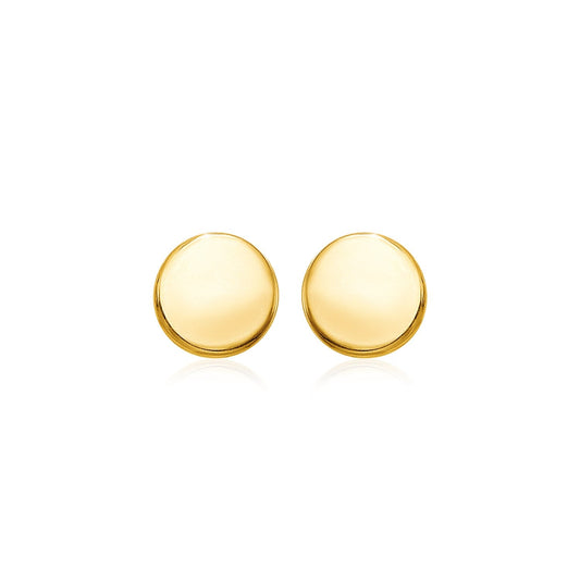 14k yellow gold polished round post earrings by Avera Group