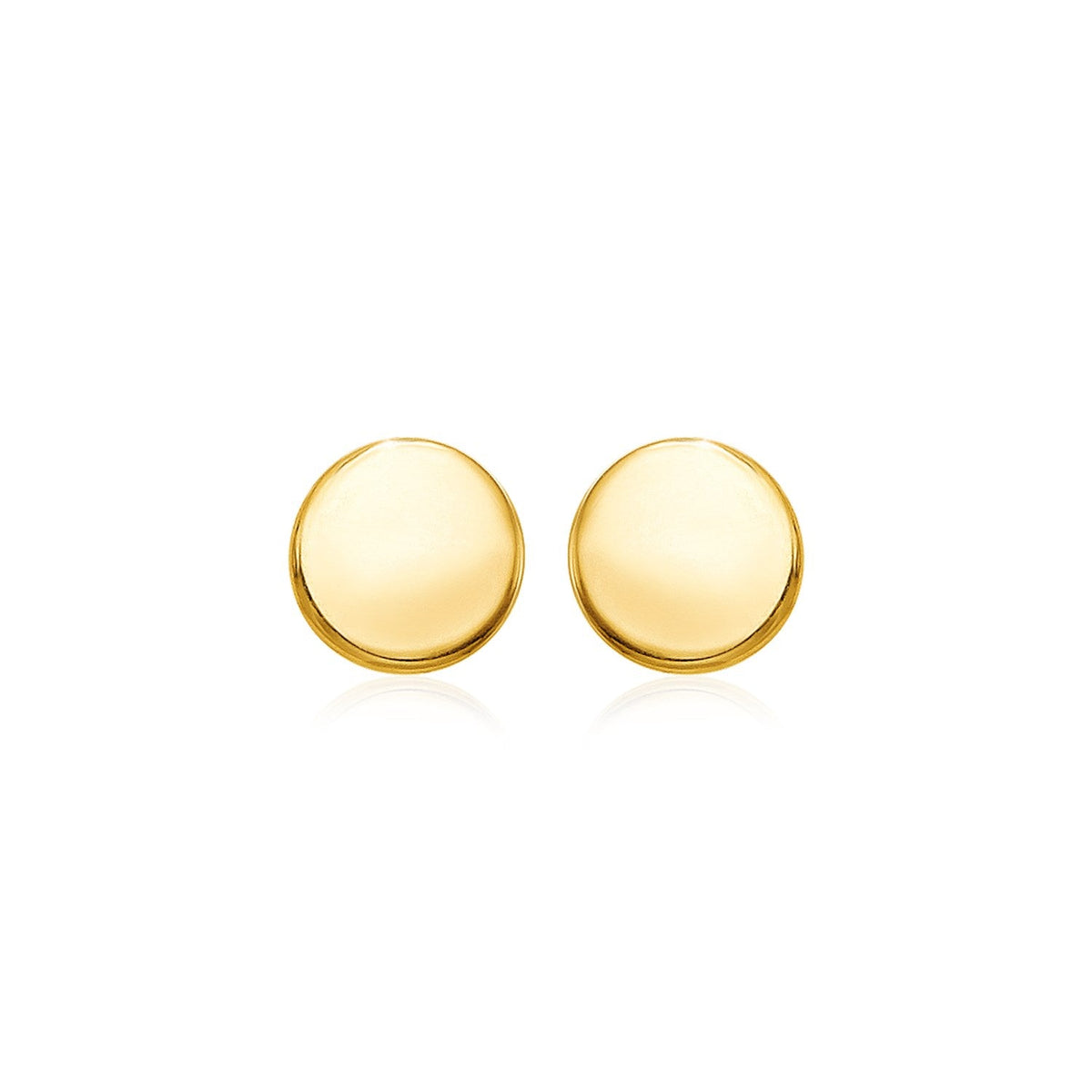 14k yellow gold 5.5mm polished circle post earrings by Avera Group
