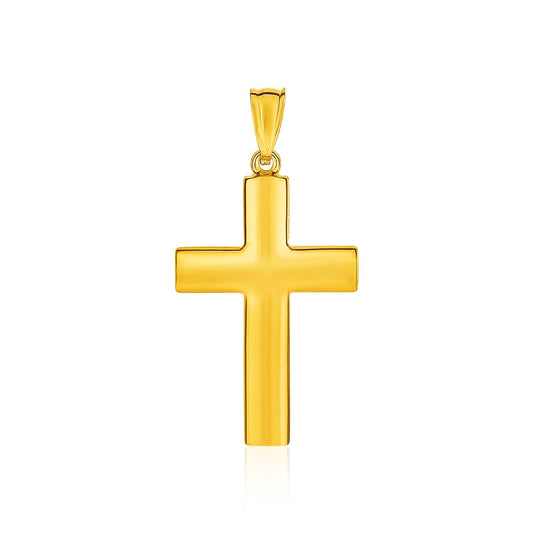 14k yellow gold 1.38 inch reversible cross pendant, Avera Group, view 2