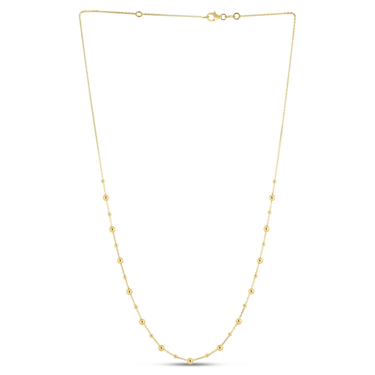 14k yellow gold bead station necklace by Avera Group