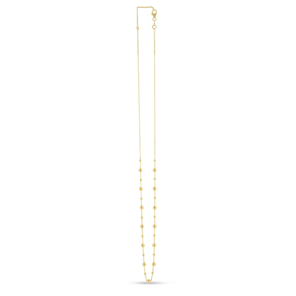 14k yellow gold bead station necklace, Avera Group, view 2
