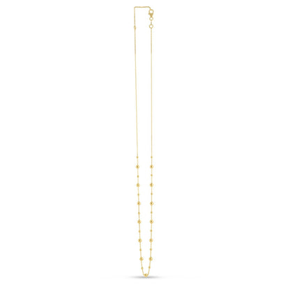 14k yellow gold bead station necklace, Avera Group, view 2