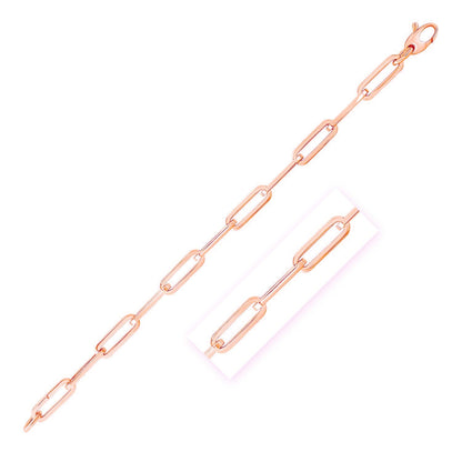 14k rose gold wide paperclip chain, 6.1mm, 18 inch, by Avera Group