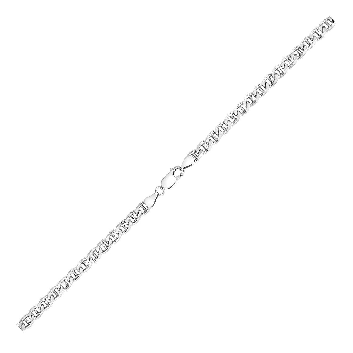 Sterling Silver Rhodium Plated Mariner Chain (5.60 mm) by Avera Group