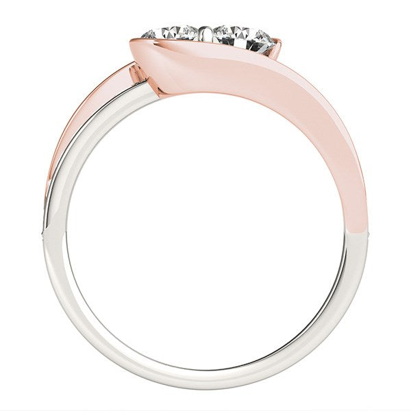 Two Stone Diamond Ring in 14k White And Rose Gold (3/4 cttw) by Avera Group